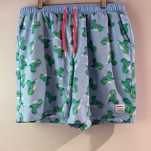 Mosmann Swim Trunks Mens XL Blue Water Gun Print Excellent Board Shorts
